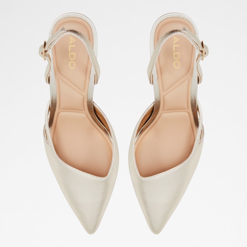 Aldo sandale na visoku petu GRIBICHE LEA METALLIC - žuta 5