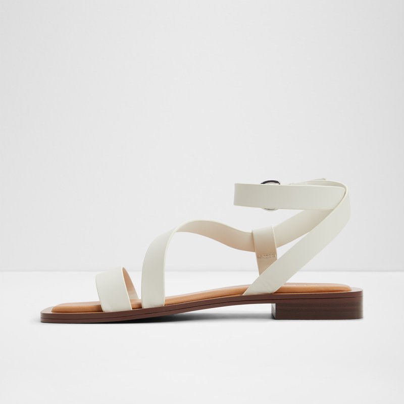 Aldo ravne sandale GRUGAR LEA SMOOTH - bijela 2