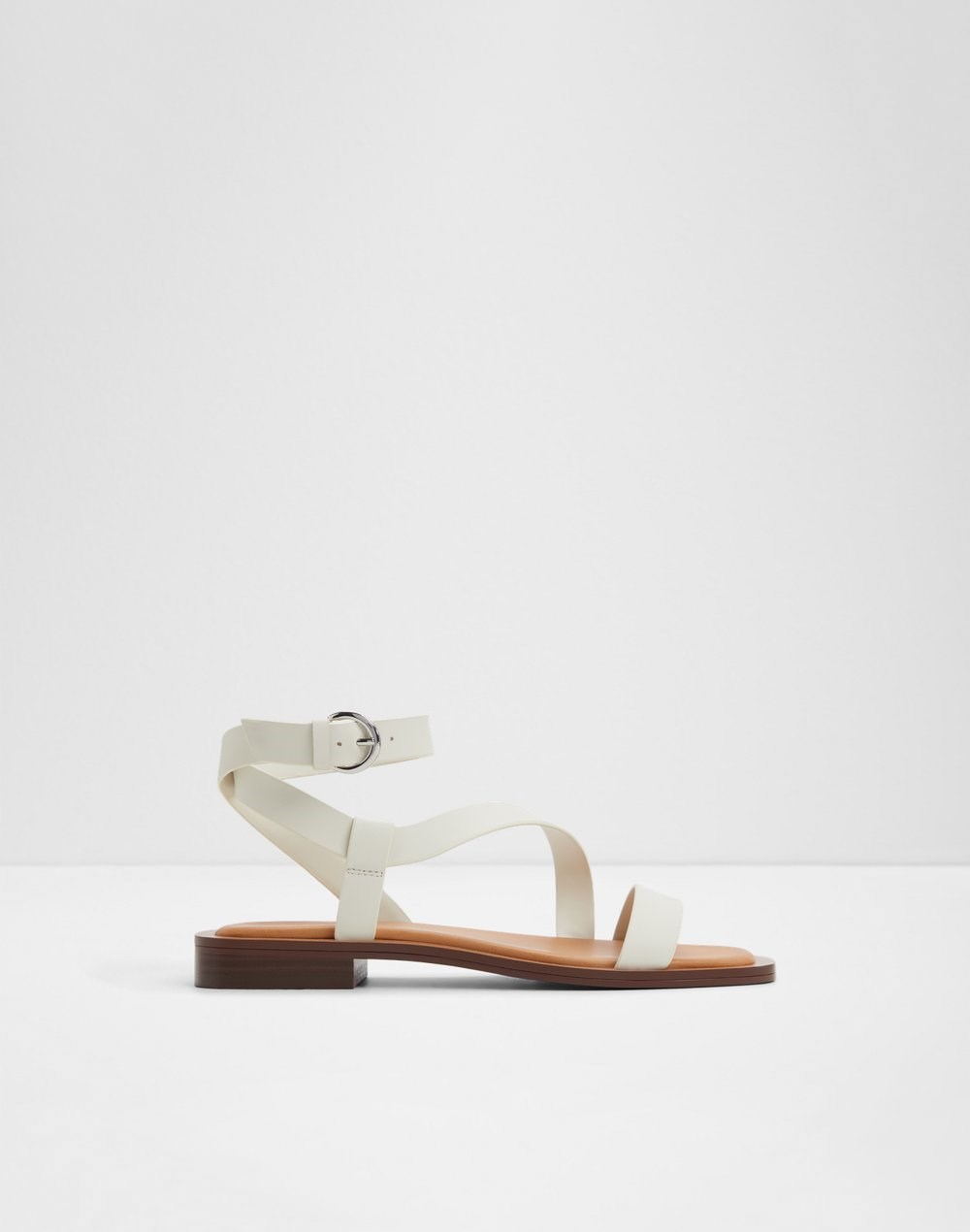 Aldo ravne sandale GRUGAR LEA SMOOTH - bijela