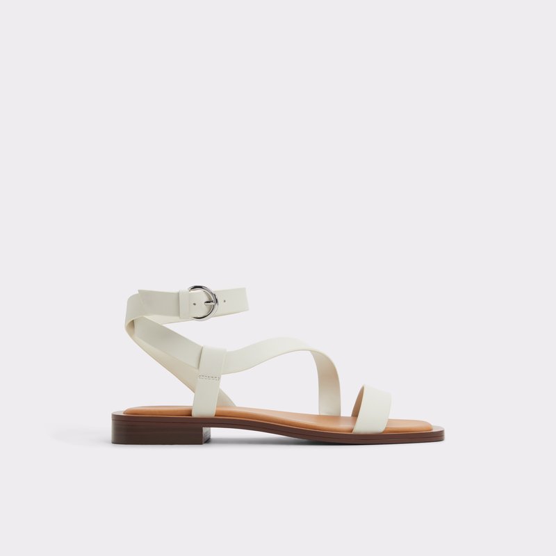 Aldo ravne sandale GRUGAR LEA SMOOTH - bijela 1