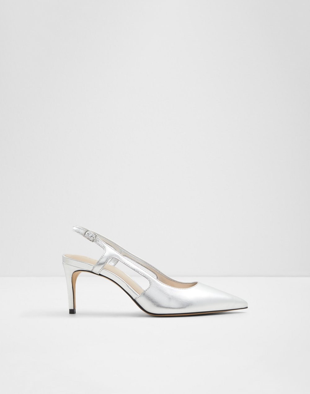 Aldo cipele na srednje visoku petu GWELIRIEN SYN METALLIC - srebrna
