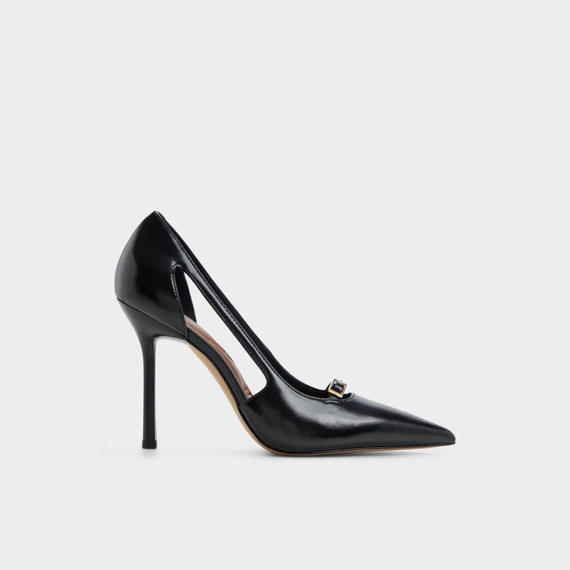 Aldo cipele na visoku petu HERBEY SYN CRACKLED - crna 1
