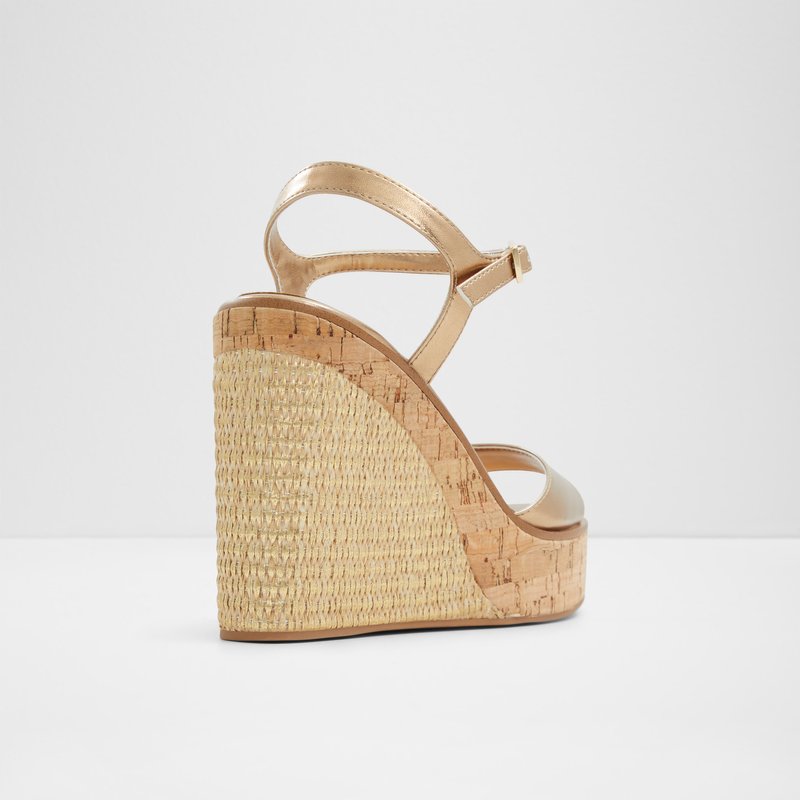 Aldo sandale na punu petu HIJIKI SYN METALLIC - zlatna 6