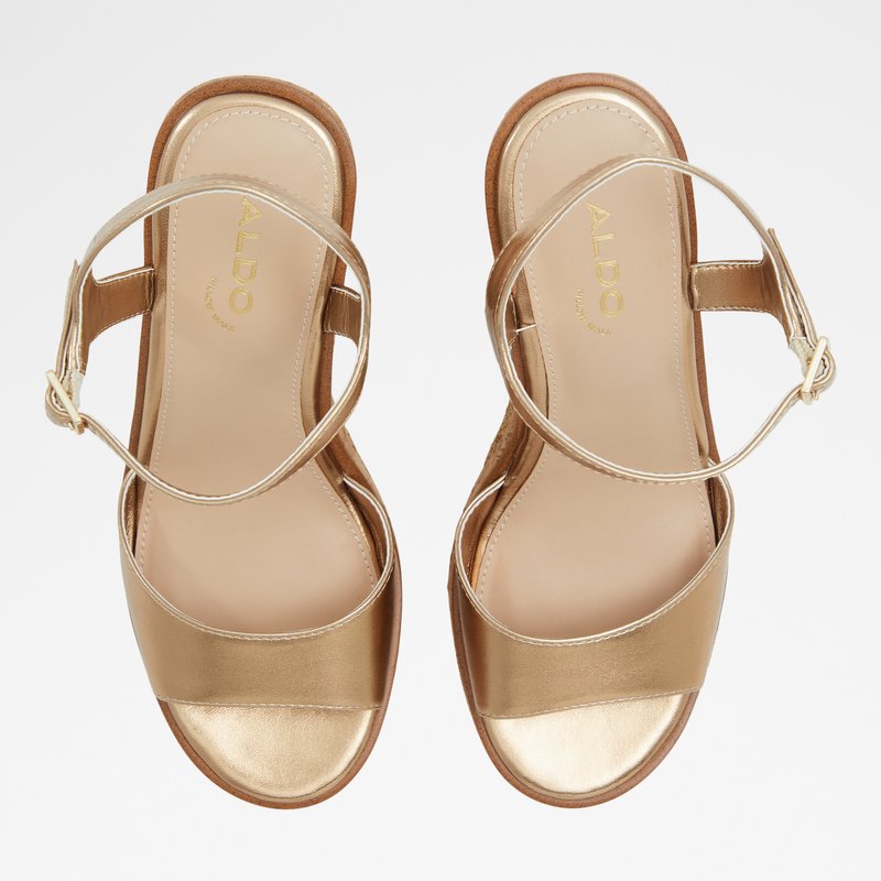 Aldo sandale na punu petu HIJIKI SYN METALLIC - zlatna 5