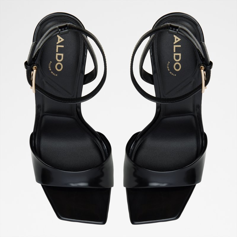 Aldo sandale na visoku petu ILLUSTRIOUS SYN SHINY - crna 5
