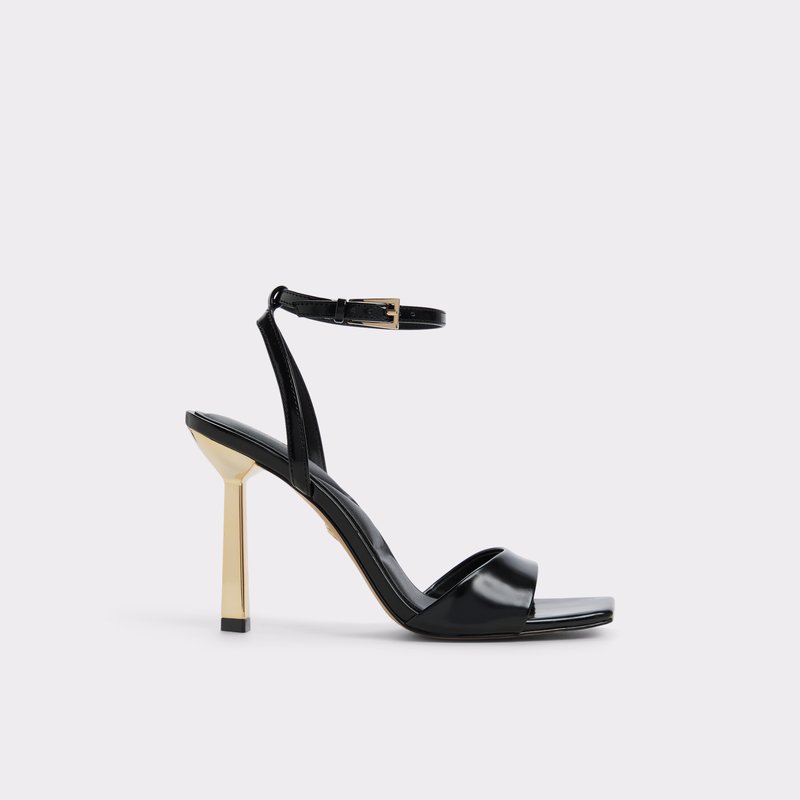 Aldo sandale na visoku petu ILLUSTRIOUS SYN SHINY - crna 1