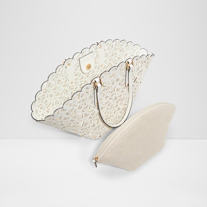 Aldo satchel torbica za nošenje na ramenu ili u ruci JACINTA SYN LASER CUT - bijela 4
