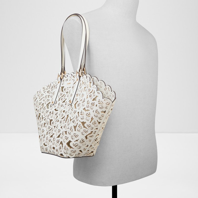 Aldo satchel torbica za nošenje na ramenu ili u ruci JACINTA SYN LASER CUT - bijela 3