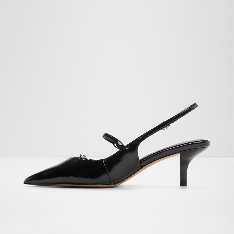 Aldo cipele na srednje visoku petu JACQUIE SYN CRACKLED - crna 4