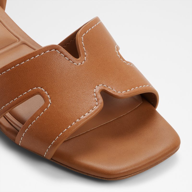 Aldo sandale na srednje visoku petu JAVAMANNON LEA SMOOTH - smeđa 4