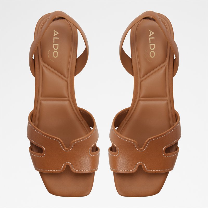 Aldo sandale na srednje visoku petu JAVAMANNON LEA SMOOTH - smeđa 5