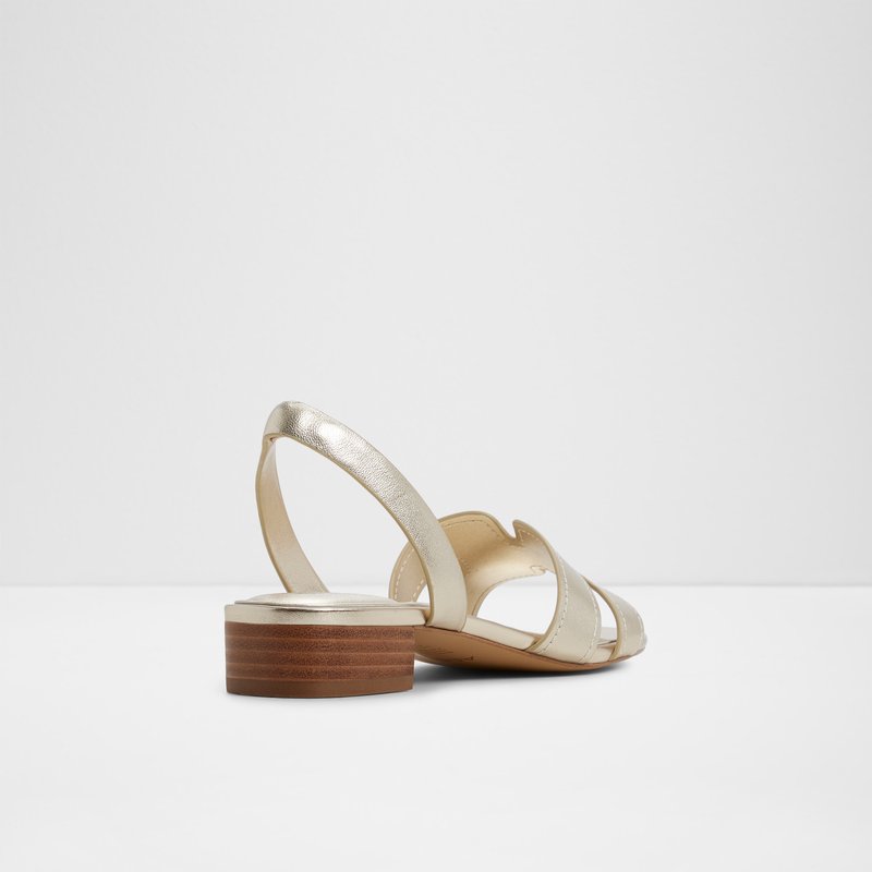 Aldo sandale na srednje visoku petu JAVAMANNON LEA METALLIC - zlatna 6