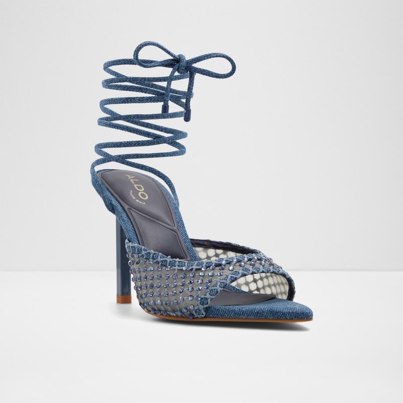 Aldo sandale na vezanje JESSAMINE TEX MESH - plava 3