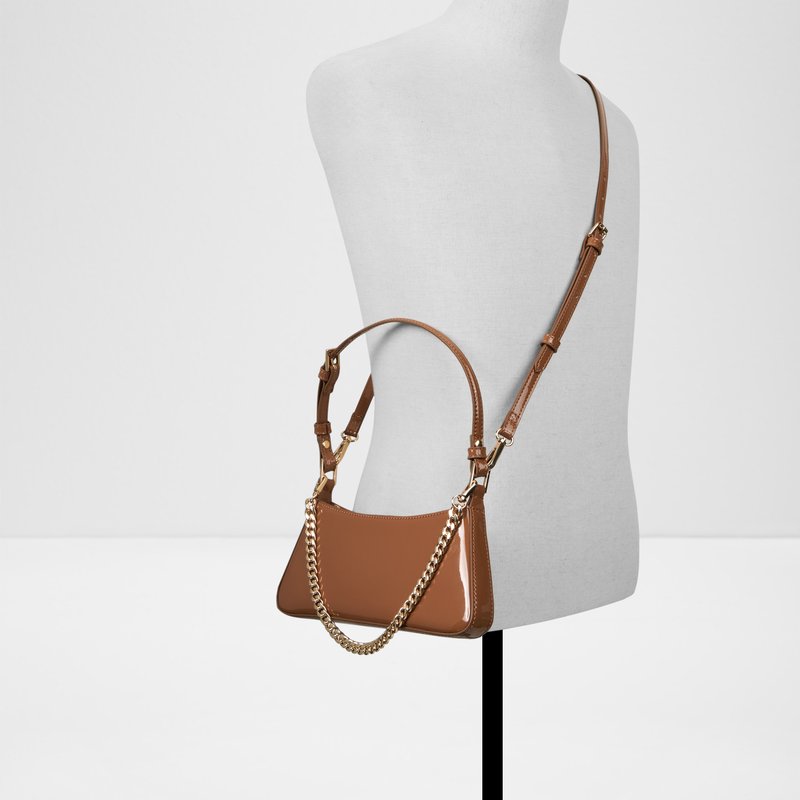 Aldo torbica za nošenje na ramenu i u ruci JOBELLE SYN PATENT - smeđa 3