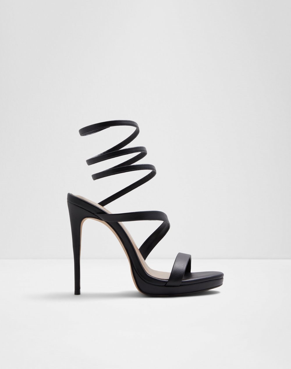 Aldo sandale na visoku petu KATSWIRL SYN SMOOTH - crna