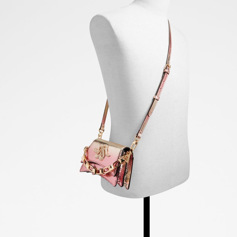 Aldo torbica za nošenje preko ramena KAZIA SYN EMB SNAKE - ružičasta 4