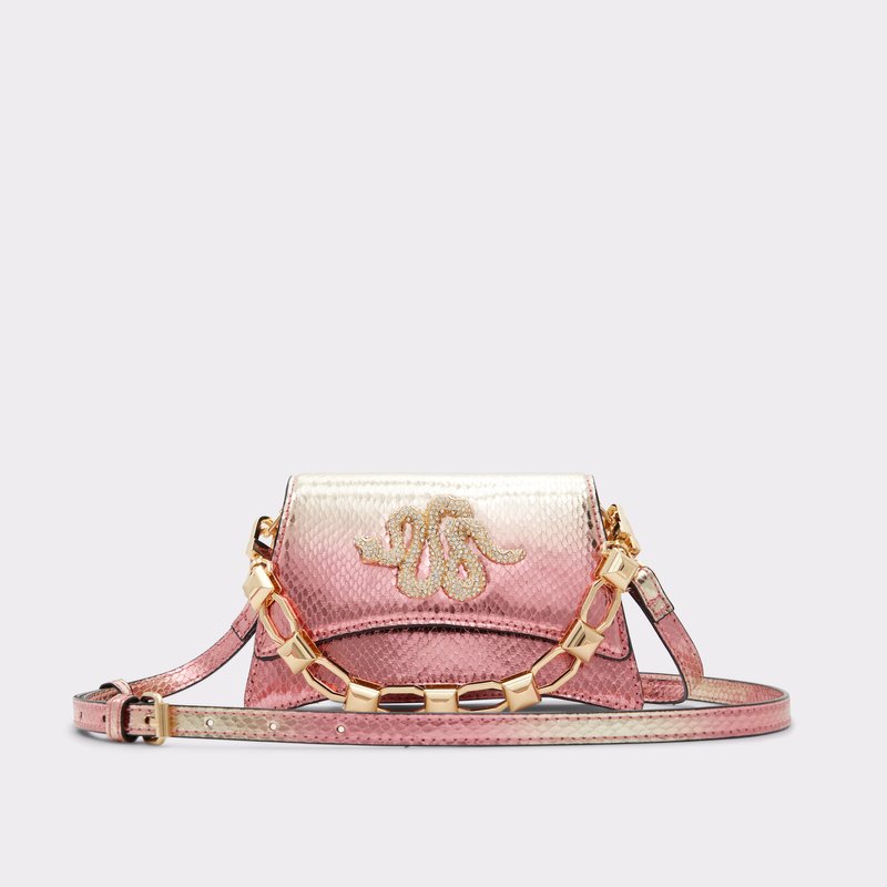 Aldo torbica za nošenje preko ramena KAZIA SYN EMB SNAKE - ružičasta 1