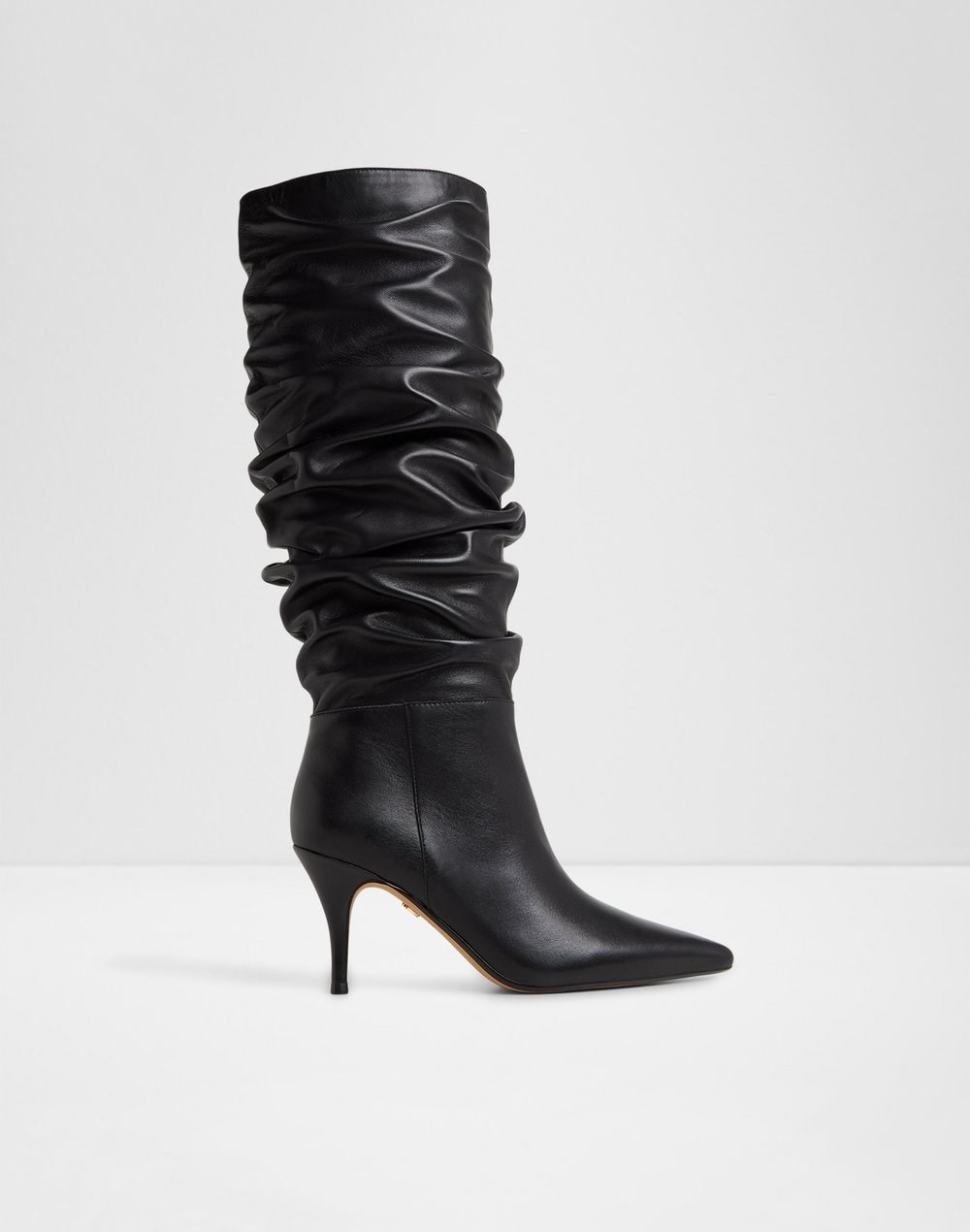 Aldo čizme do koljena na petu KIMMIA LEA SMOOTH - crna