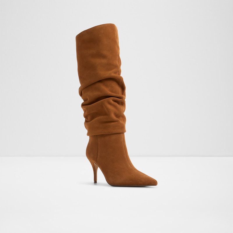 Aldo čizme do koljena na petu KIMMIA LEA SUEDE - smeđa 3