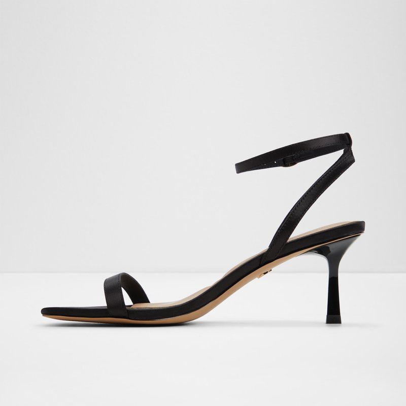Aldo sandale na srednje visoku petu KIRRI TEX SATIN - crna 2