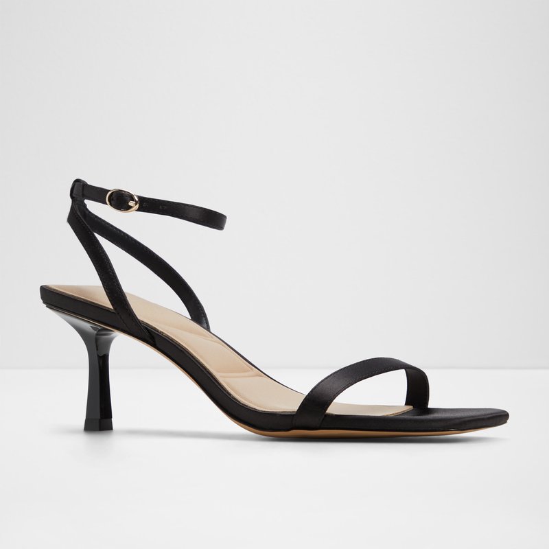 Aldo sandale na srednje visoku petu KIRRI TEX SATIN - crna 3