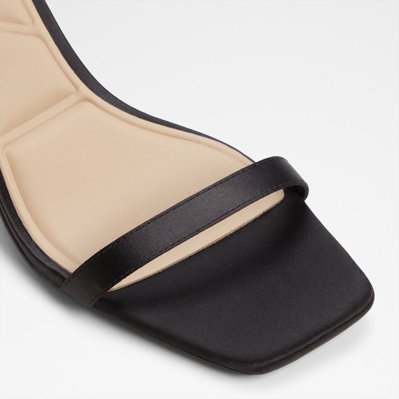 Aldo sandale na srednje visoku petu KIRRI TEX SATIN - crna 4