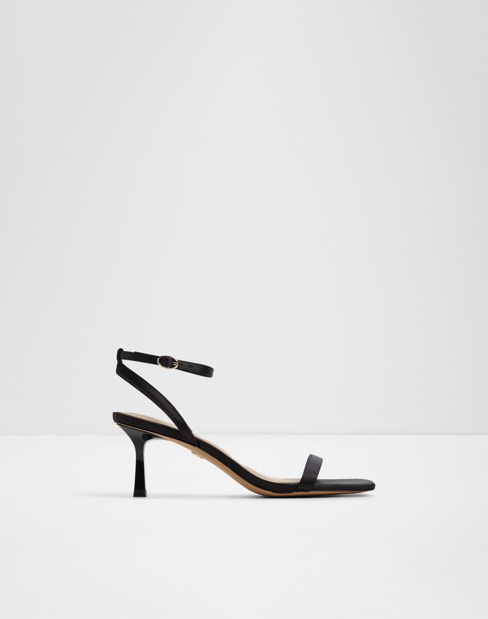 Aldo sandale na srednje visoku petu KIRRI TEX SATIN - crna