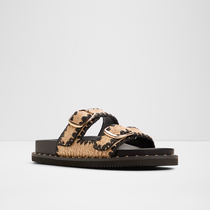 Aldo ravne natikače KRAVIS TEX RAFFIA - crna 3