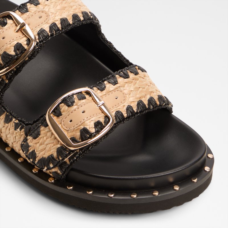 Aldo ravne natikače KRAVIS TEX RAFFIA - crna 4
