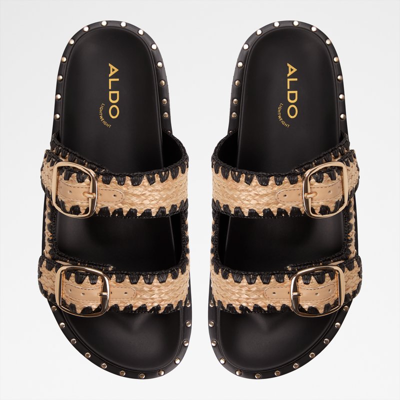 Aldo ravne natikače KRAVIS TEX RAFFIA - crna 6