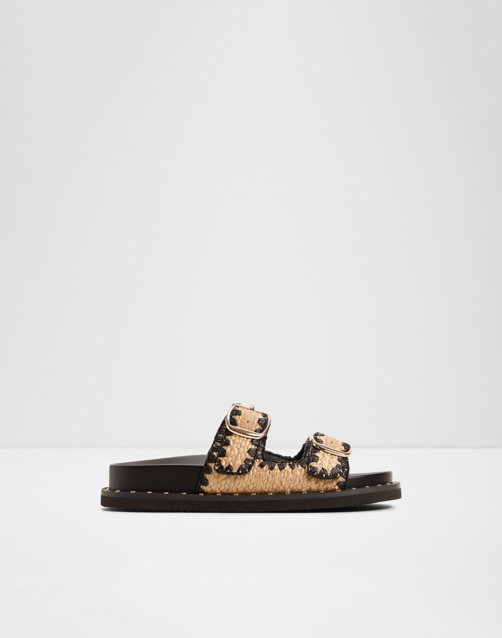 Aldo ravne natikače KRAVIS TEX RAFFIA - crna