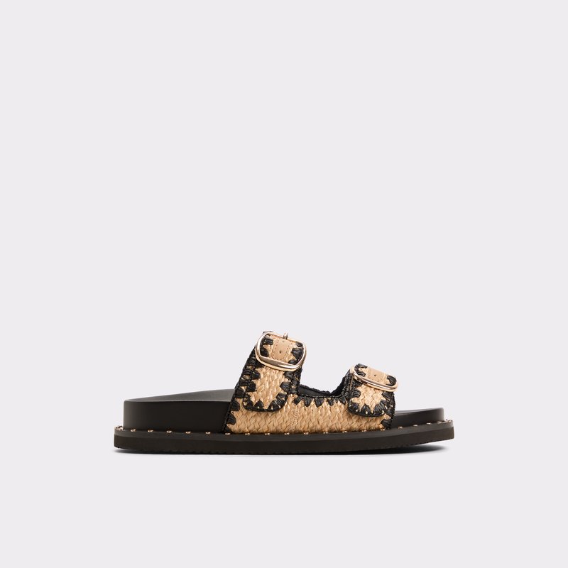 Aldo ravne natikače KRAVIS TEX RAFFIA - crna 1