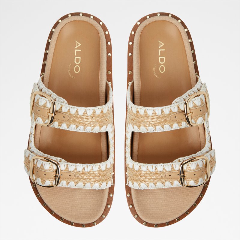 Aldo ravne natikače KRAVIS TEX RAFFIA - bijela