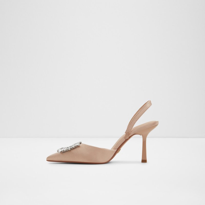 Aldo sandale na srednje visoku petu LAREINE TEX SATIN - bež 2