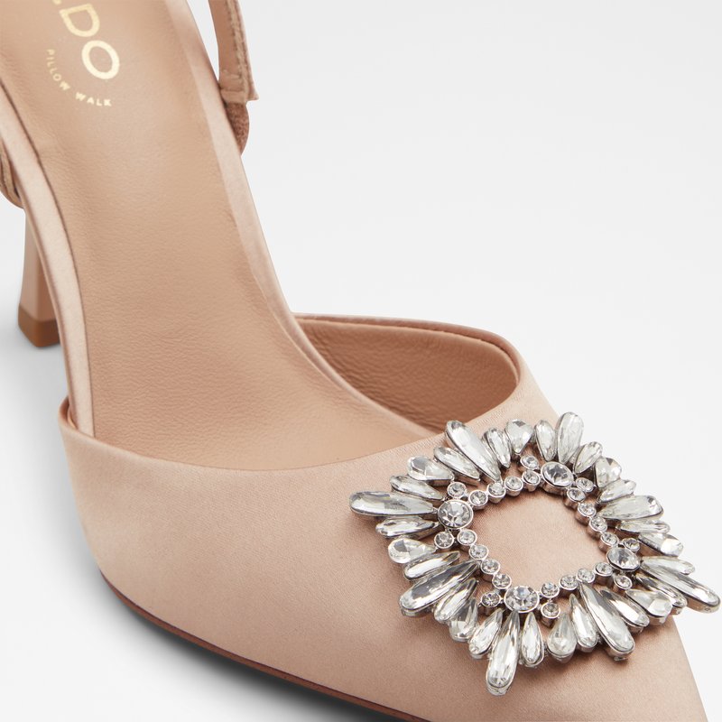 Aldo sandale na srednje visoku petu LAREINE TEX SATIN - bež 4