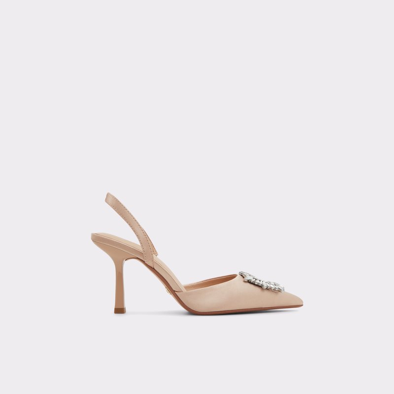 Aldo sandale na srednje visoku petu LAREINE TEX SATIN - bež 1