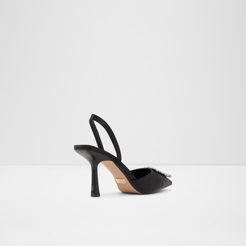 Aldo sandale na srednje visoku petu LAREINE TEX SATIN - crna 5