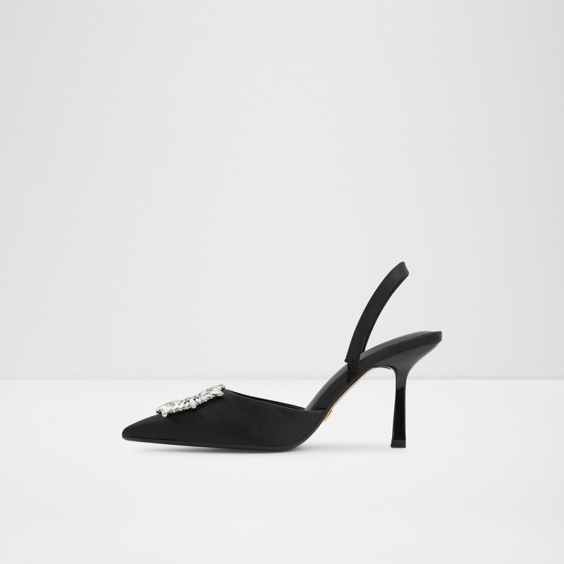 Aldo sandale na srednje visoku petu LAREINE TEX SATIN - crna 2