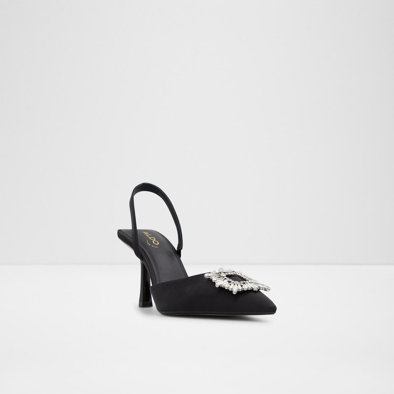 Aldo sandale na srednje visoku petu LAREINE TEX SATIN - crna 6