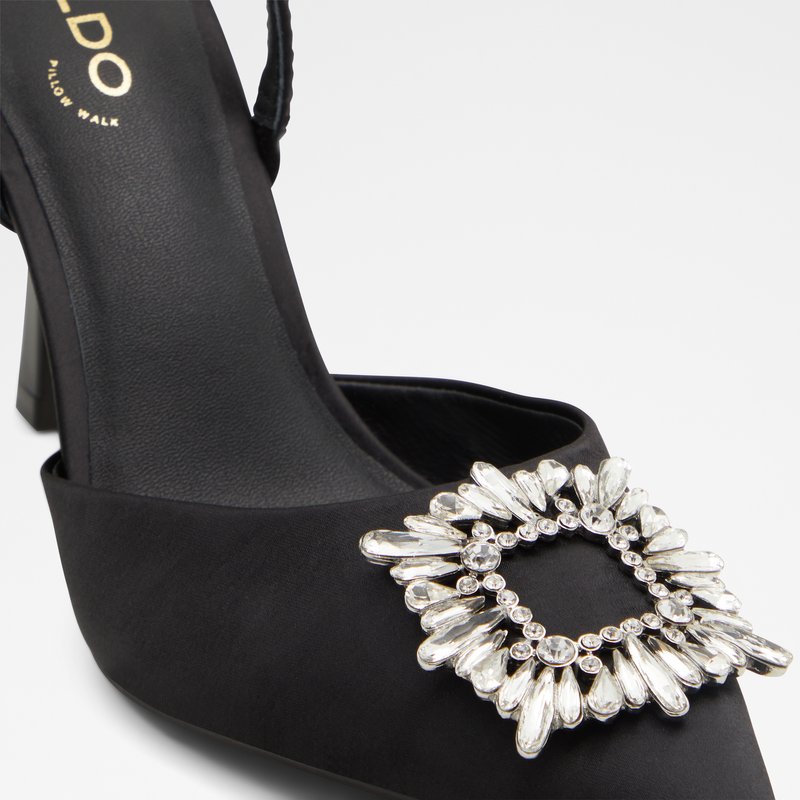 Aldo sandale na srednje visoku petu LAREINE TEX SATIN - crna 3
