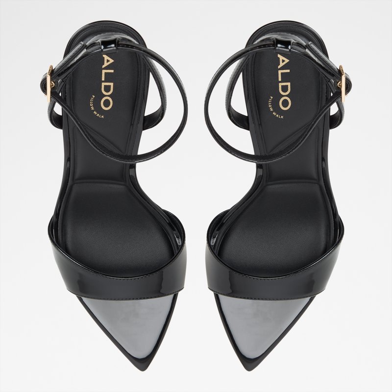 Aldo sandale na srednje visoku petu LEANDRA SYN PATENT - crna 5