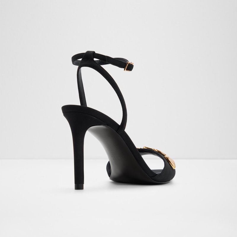 Aldo sandale na visoku petu LEARA SYN NUBUCK - crna 2