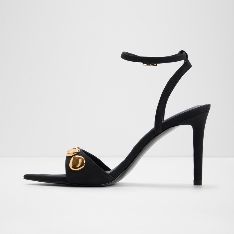 Aldo sandale na visoku petu LEARA SYN NUBUCK - crna 6