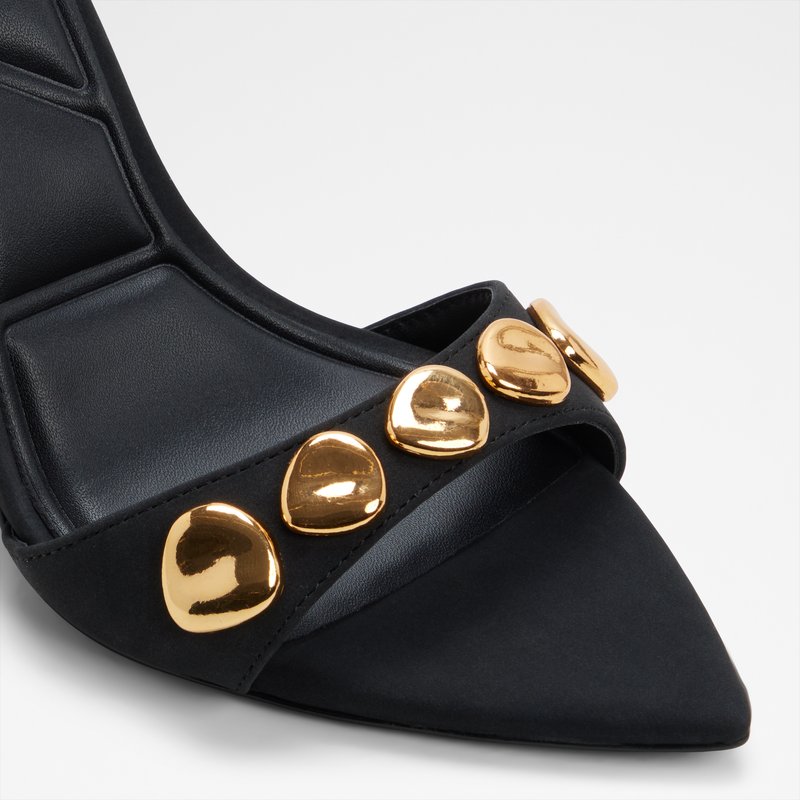 Aldo sandale na visoku petu LEARA SYN NUBUCK - crna 4