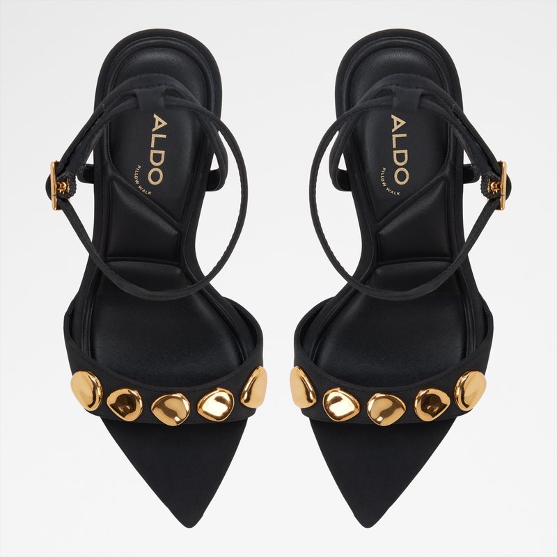 Aldo sandale na visoku petu LEARA SYN NUBUCK - crna 5