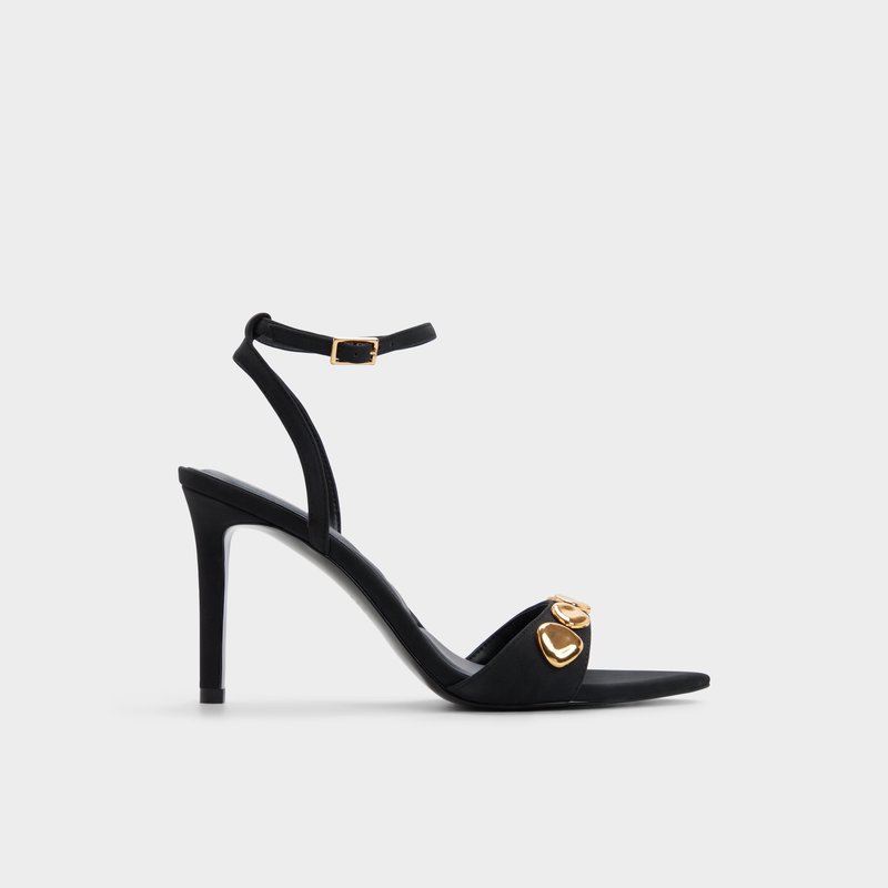 Aldo sandale na visoku petu LEARA SYN NUBUCK - crna 1
