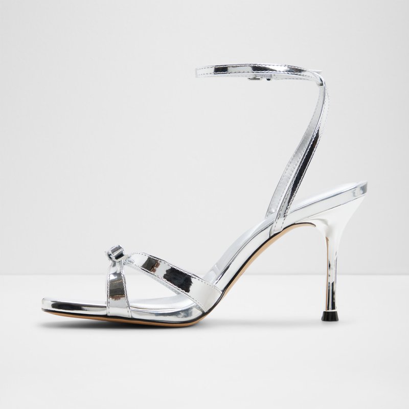 Aldo sandale na srednje visoku petu LEESIA SYN MIRROR - srebrna 6