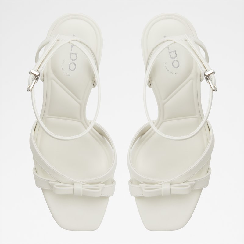 Aldo sandale na srednje visoku petu LEESIA SYN SMOOTH - bijela 5