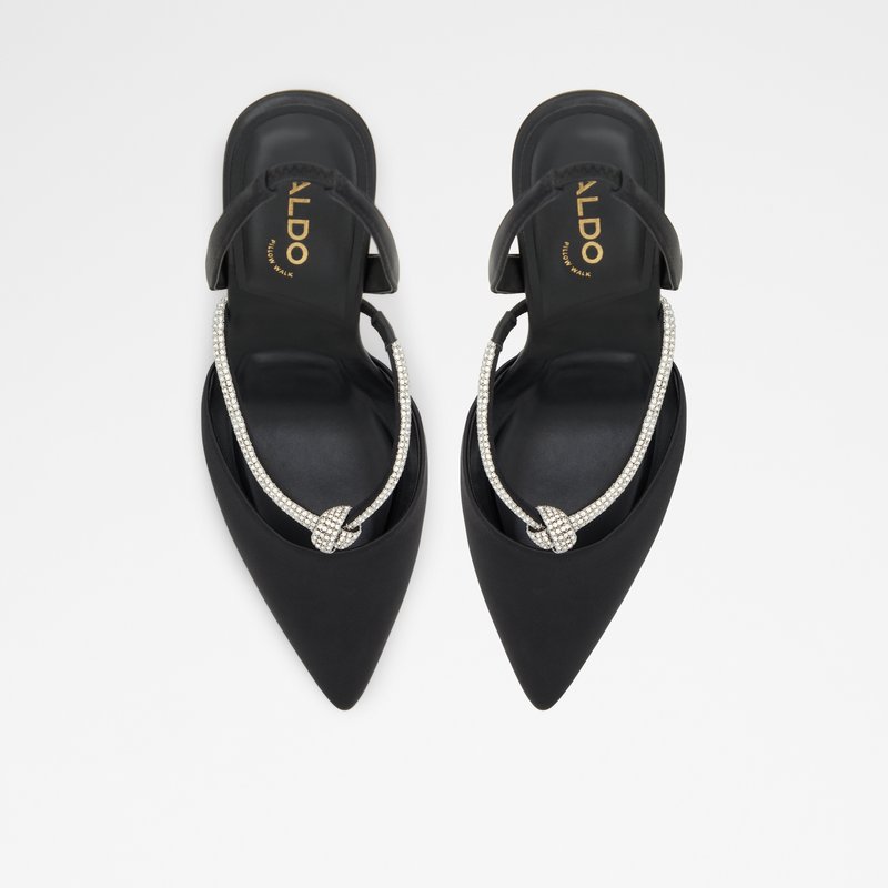 Aldo sandale na visoku petu LEILI TEX SATIN - crna 5