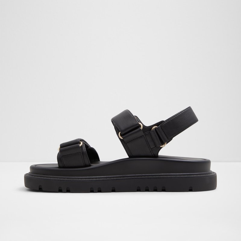 Aldo ravne sandale LINETTE SYN SMOOTH - crna 2